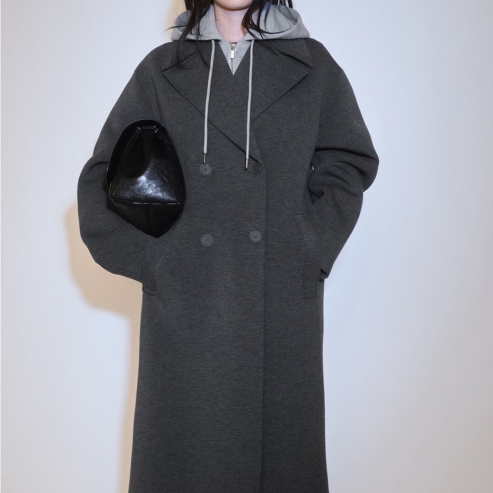 MANGO Combined Double Breasted Coat With Removable Hood